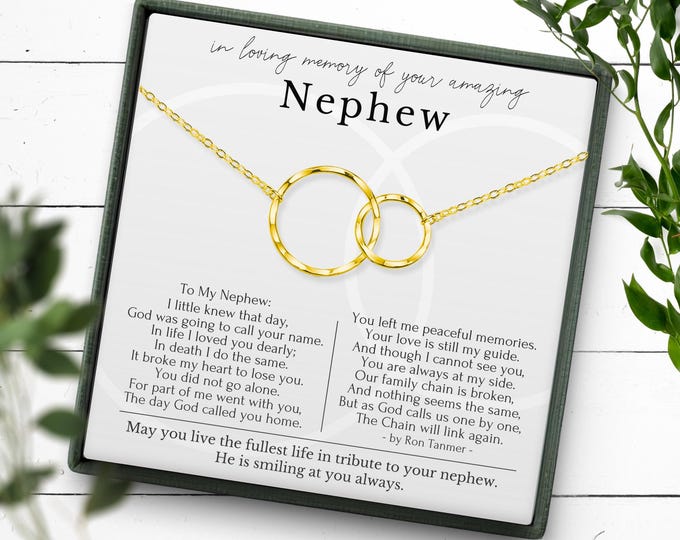 Nephew memorial gift | Memory gifts for loss of loved one | Bereavement gift | Memorial necklace | Nephew remembrance gift | Sympathy gift
