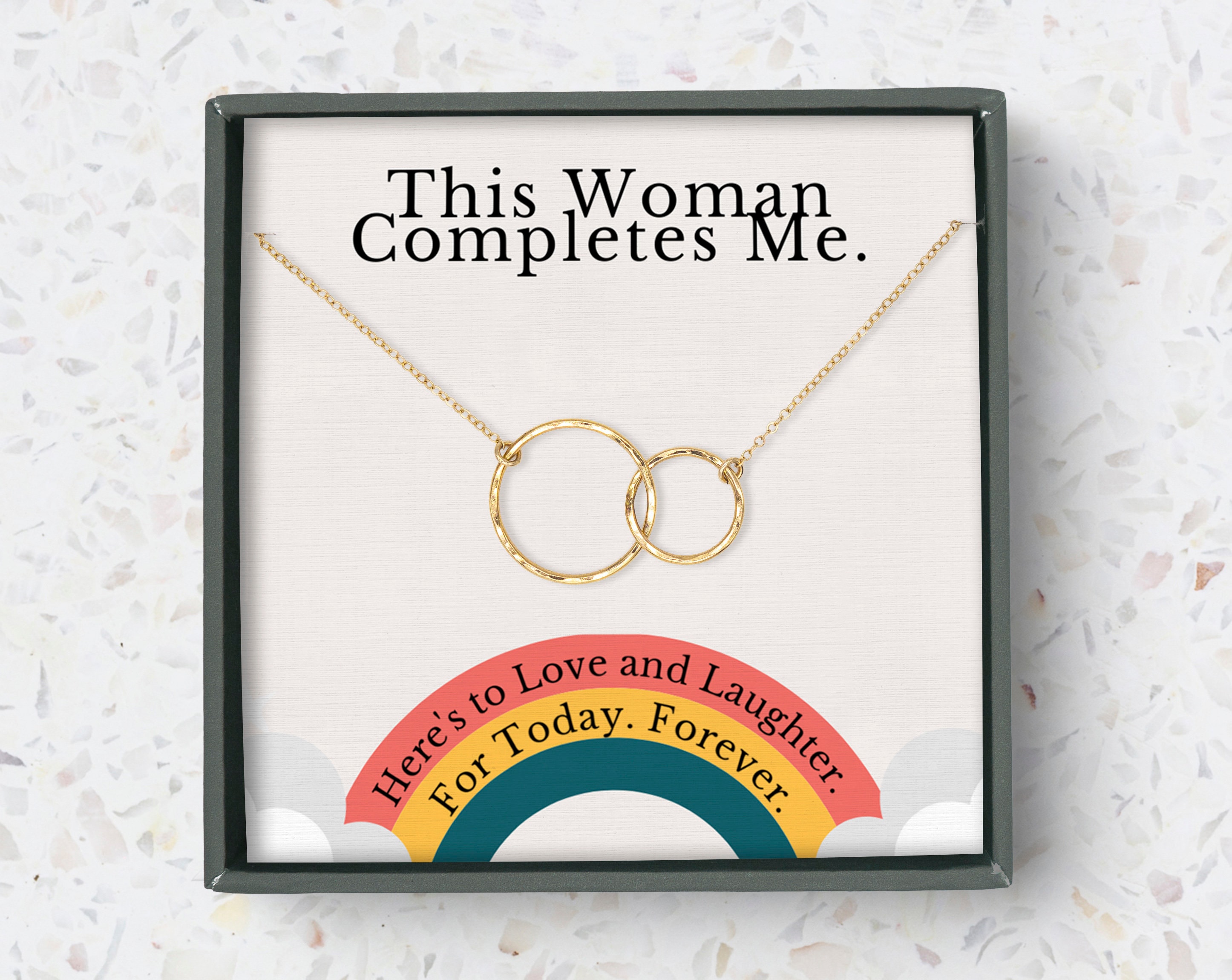 Lesbian wedding gift for the bride LGBT necklace lesbian | Etsy