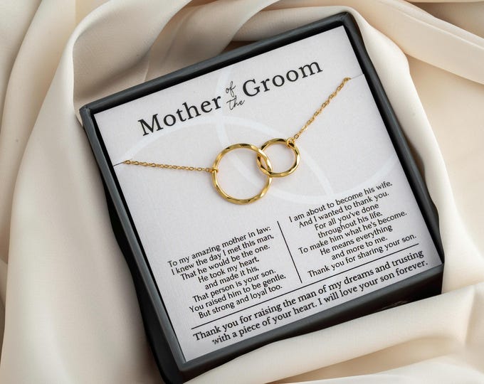 Mother of Groom gift from Bride, Mother in Law necklace Gift on Wedding day, Thank you for Raising Man of my Dream Gift Box