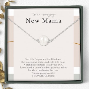 New Mom Necklace Sterling Silver | First Time Mom Gift & Pregnancy Jewelry | New Baby Gift for Mom