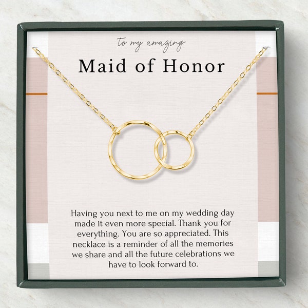 Maid of Honor Thank you Gift from bride, Dainty necklace in Sterling Silver