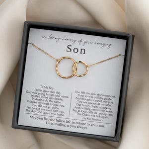 Cadeaux de la perte d'un fils, collier commémoratif pour son fils, cadeau de sympathie pour la perte d'un fils, cadeau de condoléances, poèmes en chaîne brisée, collier en argent sterling