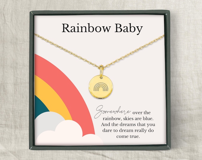 Rainbow Gold Necklace – “Without the Rain There Would Be No Rainbow” – Encouragement Gift for Women, Symbol of Hope & Strength Jewelry