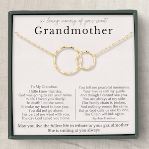 Verlust der Großmutter Geschenke, Gedenkgeschenk Großmutter, In Erinnerung an Oma, Oma Andenken Geschenkhalskette