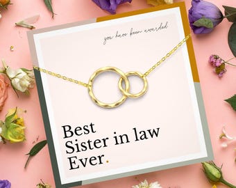 Schwägerin Halskette, Geschenk von der Braut, Schwester des Bräutigams Schmuck, Unbiologische Schwester Geschenk für Sie, Sterling Silber