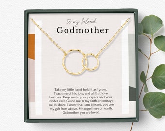 Baptism gift for Godmother, gift from Godchild, Godmother necklace gift in  and Sterling silver