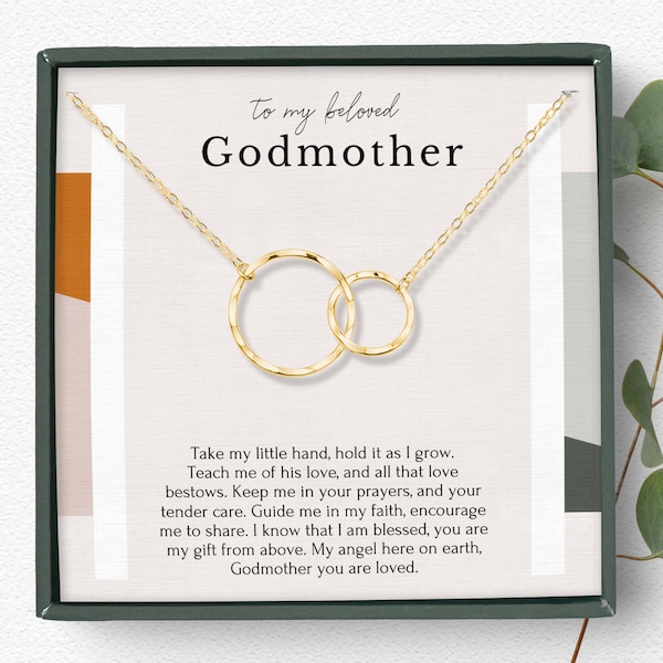 Baptism gift for Godmother, gift from Godchild, Godmother necklace gift in  and Sterling silver