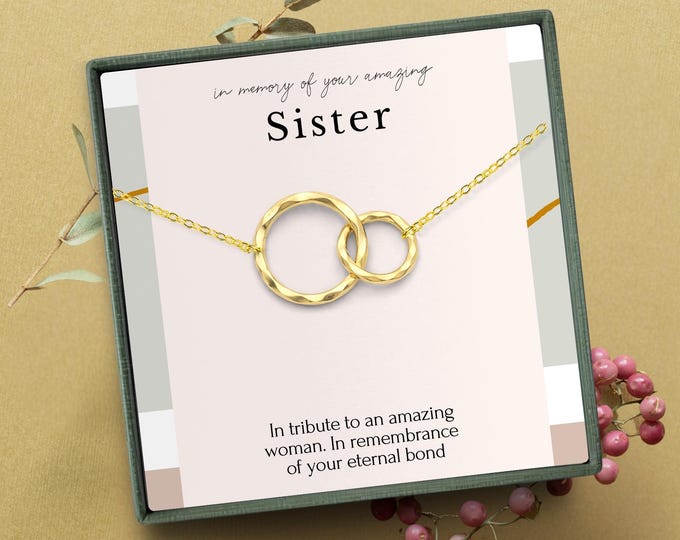 Loss of sister gift • Sister remembrance necklace • Comforting Sympathy gift • Bereavement jewelry • Memorial jewelry • Sister keepsake gift