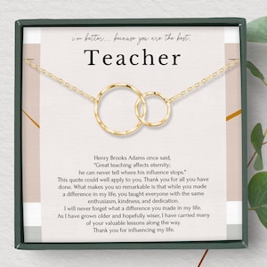 Bester Lehrer Anerkennung Geschenk Schmuck vom Schüler • Danke Lehrer Halskette • College Profesor Mentor Adviser Coach Geschenkkartenideen
