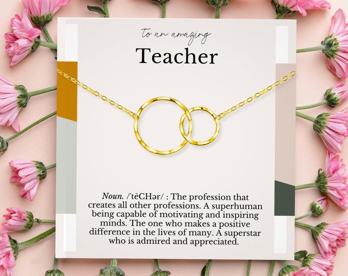 Teacher appreciation Gift, Teacher Retirement Gift, thank you gift for Teacher, circles necklace 14K gold-filled, Sterling Silver