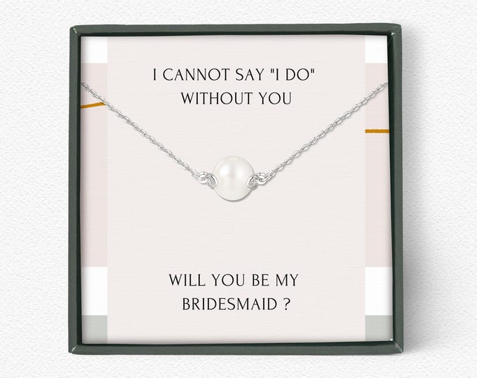 Bridesmaid proposal gift box • Will you be my bridesmaid • Jewelry gift for her • Gift from the bride • Bridal party necklace