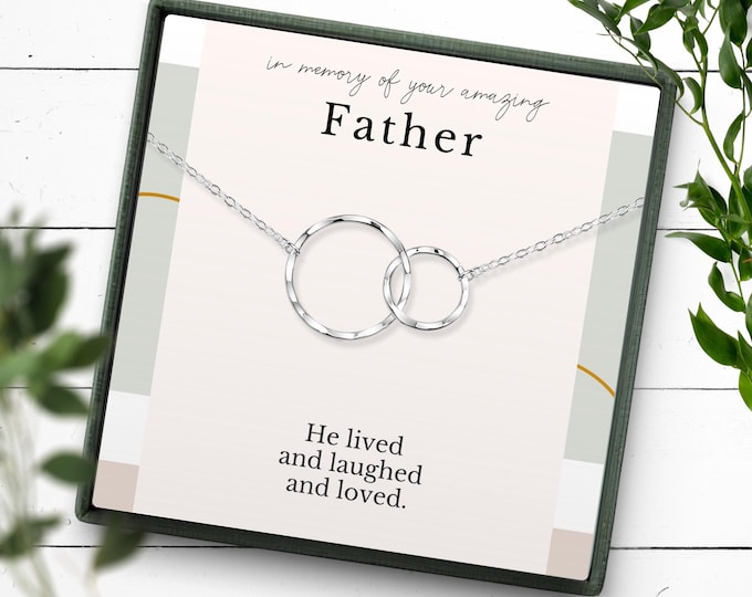 Father Remembrance Necklace Gift | In Memory of Father Gifts | Loss of Dad Necklaces | Memorial Jewelry Gifts | Bereavement Gift Necklace