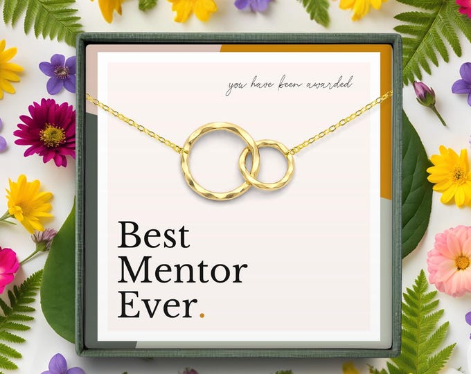 Thank You Mentor Necklace | Coach, Teacher, Boss, or Retirement | Graduation Gift from Student | Sterling Silver Best Mentor Ever Jewelry