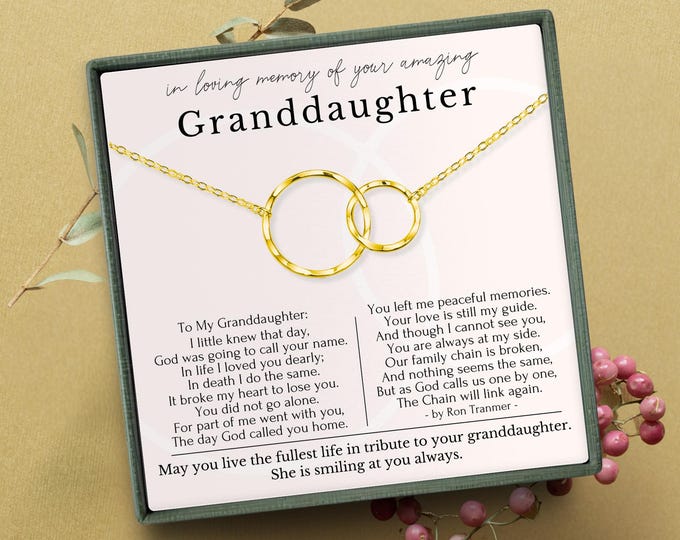 Loss of granddaughter gift | Memorial jewelry for women | Sympathy gift loss of granddaughter | Granddaughter necklace | Remembrance gifts