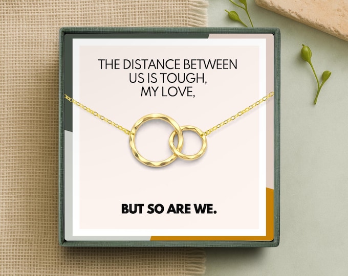 Long Distance Relationship, Gift for Girlfriend, I Miss You Necklace, Long Distance Love, Moving Away, Two States, Silver or Gold Jewelry