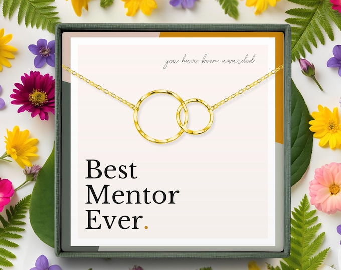 Thank You Mentor Necklace | Coach, Teacher, Boss, or Retirement | Graduation Gift from Student | Sterling Silver Best Mentor Ever Jewelry