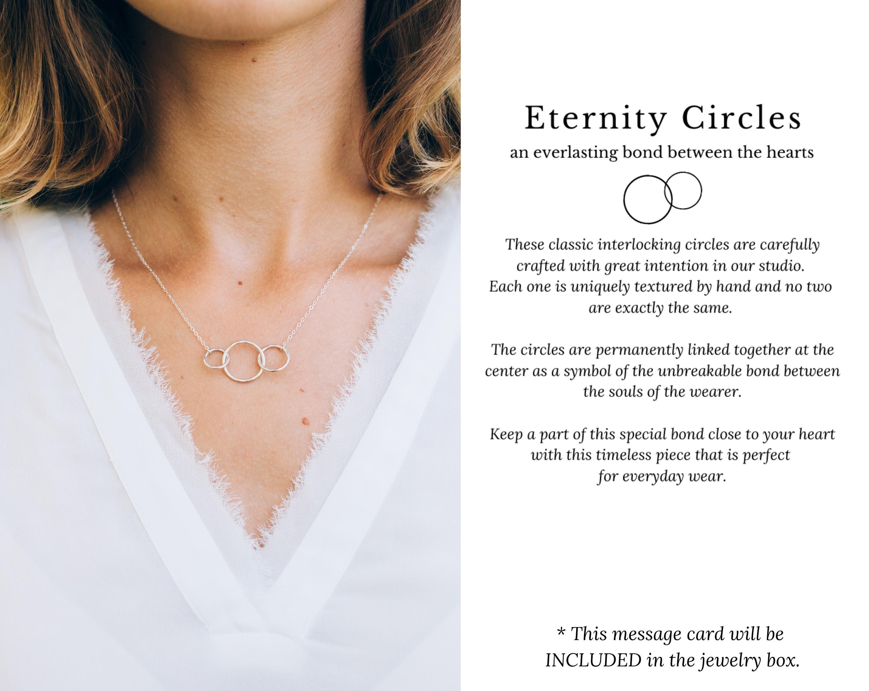 Mother 2 Daughters Necklace 3 Circles Linked Necklace Set Mother 2 Daughters Necklace 3 Circles Linked Necklace Set