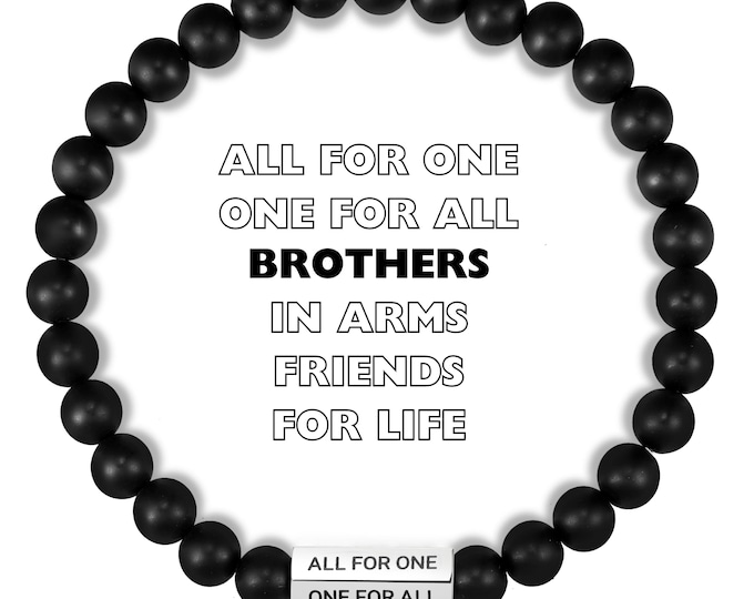 Groomsmen Accessories - Groomsmen Gift Onyx Bracelet –  Best Man Thank You Gift for Wedding, Brotherhood Jewelry for Best Guy Friends