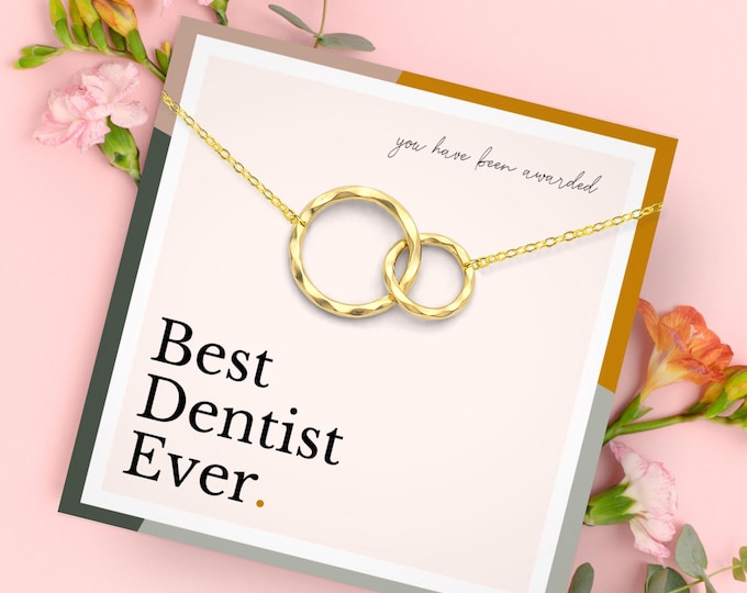 Dentist Gifts | Gold and Silver Graduation Gift | Coworker Gift | Thank You Jewelry | Dentist Appreciation Necklace