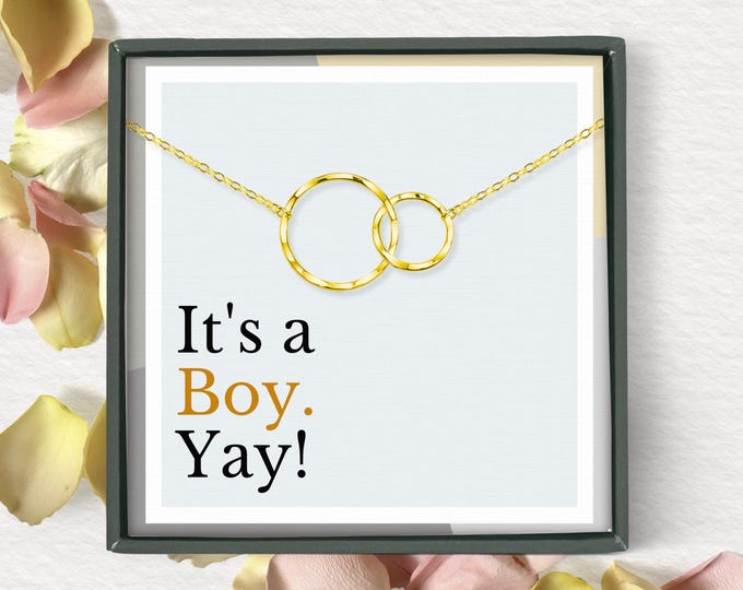 New Mom Necklace Sterling Silver, First Time Mom Gift, Boy Baby Shower Keepsake, Present for Pregnant Women, Expecting Woman Necklace