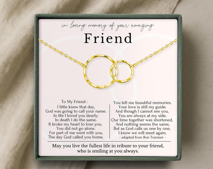Loss of friend necklace gift, Best friend Remembrance necklace, Broken Chain poem  or Sterling Silver