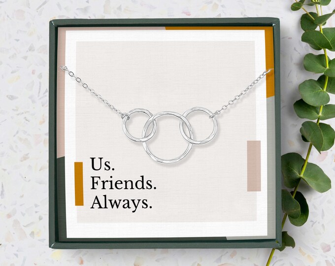 3 sisters jewelry gift | Long distance friend gift | 3 Best friend birthday gifts | 3 matching necklaces | Birthday gifts for sister