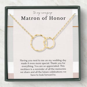 Matron of Honor Necklace Gift, Matron of Honor thank you, Wedding party gift, Jewelry, Sterling Silver necklace