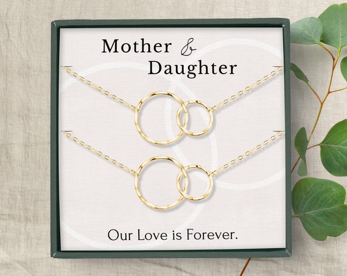Mother daughter necklace set | Mom gift from daughter | Mothers day present | Mom and daughter gifts | Mom birthday gift | Matching jewelry