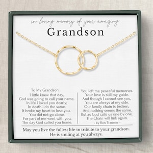 Regalos por la pérdida de un nieto, regalo con poema sobre la pérdida de un nieto, collar conmemorativo para un nieto, regalo de condolencias, recuerdo para un nieto, collar conmemorativo de simpatía