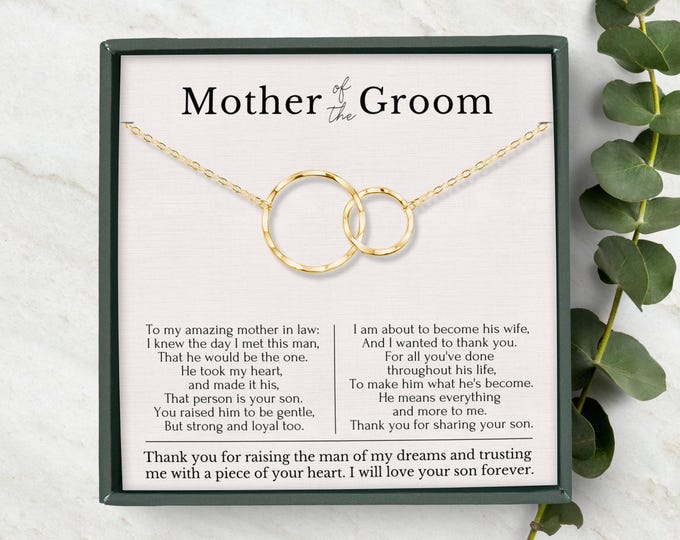 Mother of Groom gift from Bride, Mother of the Bride Gift combo -Thank you for raising the man of my dreams, Mother in Law necklace gift box