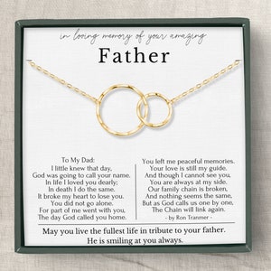 Loss of Father gift necklace, Sympathy gift loss of father, Broken Chain poem  or Sterling Silver