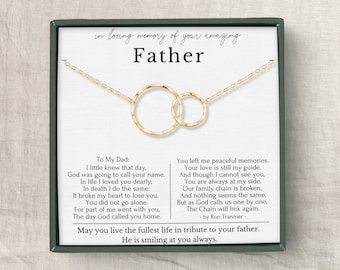 Loss of Father gift necklace, Sympathy gift loss of father, father passed away gift, interlocking circles  or Sterling Silver