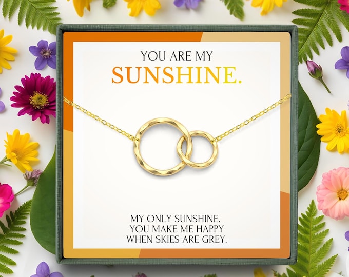 You are my sunshine necklace | Mom birthday gift from daughter | Daughter gift from mom | Gift for mom from daughter | Mothers day necklace