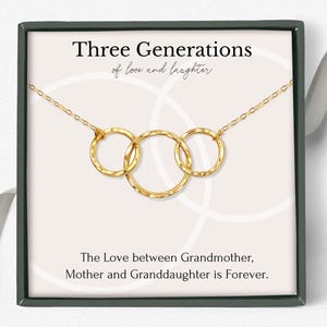 Three Generations necklace Mother Daughter Grandmother 3 circle necklace gift Mother&#39;s day gift for grandmother
