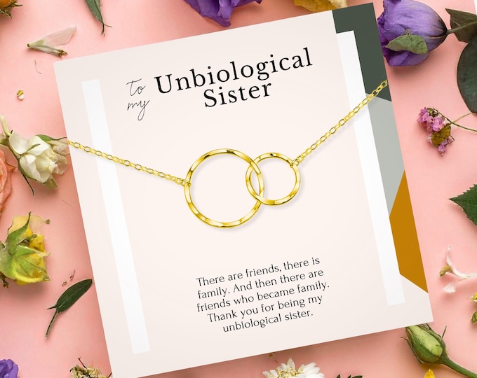 Unbiological Sister Gift, Best Friend Necklace, Big Little Sorority, Soul Sister, Bridesmaid Gift, Sterling Silver