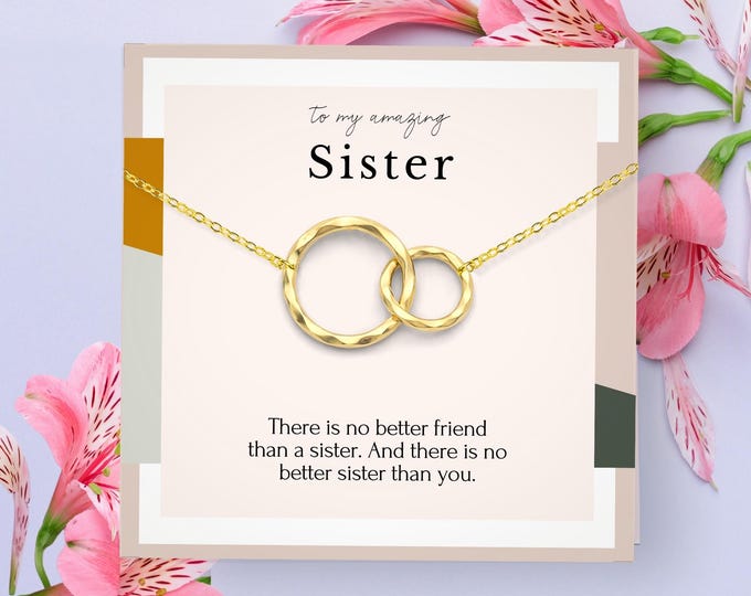 Sister birthday gift | Sister necklace for 2 | Sister gift from sister | Gift for sister on her wedding day | Sister jewelry gift
