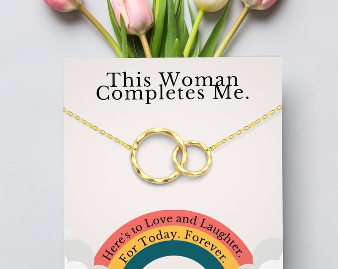 Sterling Silver Interlocking Circles Necklace | Lesbian Wedding Gift