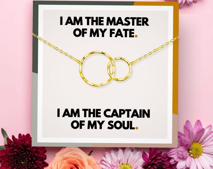 Divorce Gifts for Her, Breakup Recovery Gifts, Soberiety and Healing Journey, Master of My Fate Necklace, Interlocking Circles