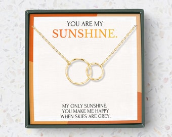 You are my sunshine necklace | Mom birthday gift from daughter | Daughter gift from mom | Gift for mom from daughter | Mothers day necklace