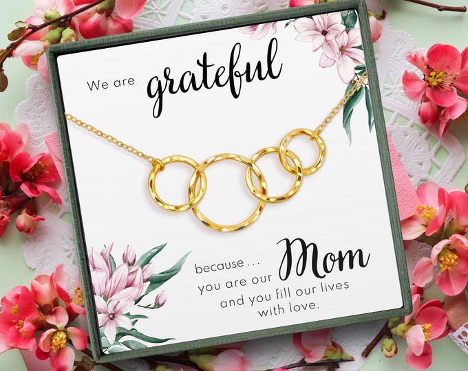 Mom Necklace Gift from 3 Children | Jewelry gifts for Mother from 3 Kids | Birthday Present from Three Sons or Daughters | Mothers day gift