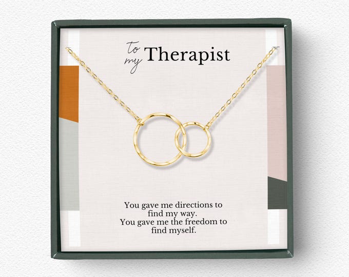 Therapist Thank You Gift, Counselor Gift, Christmas Gift for Therapist, circles necklace Sterling Silver