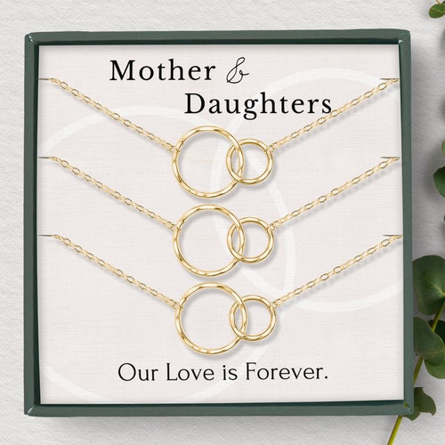 Mother 2 Daughters Necklace Set Mother 