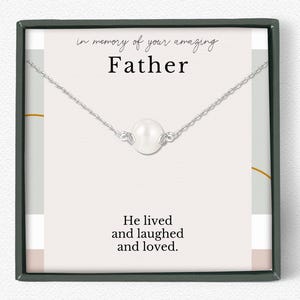 In memoria di tuo padre • Collana di perle in ricordo del padre • Perdita del padre • Regalo per il lutto • Gioielli commemorativi • Regalo ricordo del padre