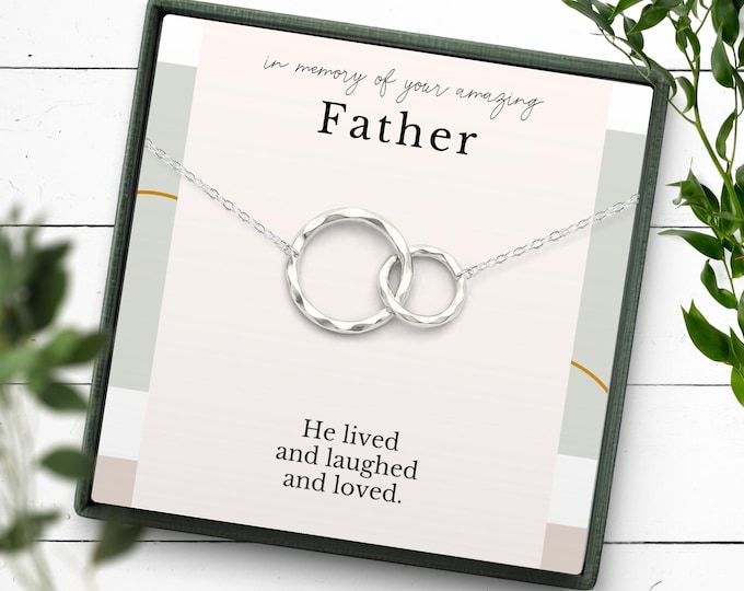 Father Remembrance Necklace Gift | In Memory of Father Gifts | Loss of Dad Necklaces | Memorial Jewelry Gifts | Bereavement Gift Necklace