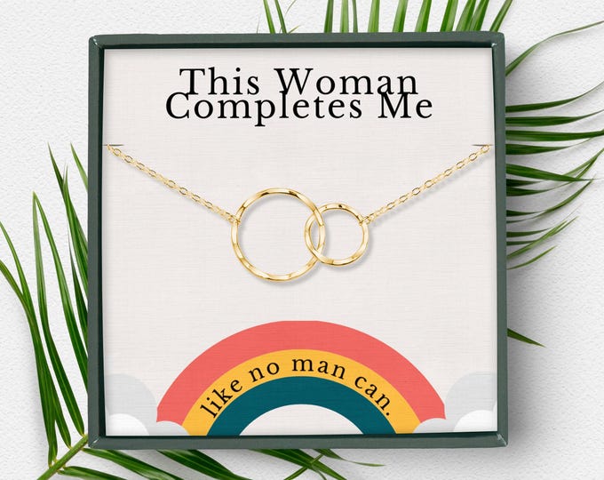 Lesbian Necklace Gifts for Girlfriend | LGBT Necklaces Jewelry Present | Queer Girlfriend Gift | Lesbian Wedding Gift | Pride Jewelry Gift