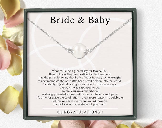 Pregnant Bride Gift Box • Expecting Bride Gift ideas • Engaged Pregnant • Bride with a bump • Mama Bride to be Gift necklace gift box