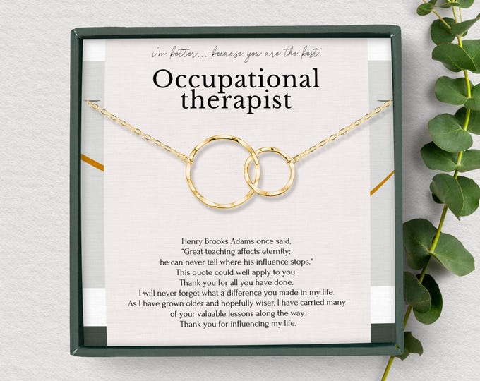 OT Gift | Occupational Therapist Thank You Gift | Therapist & Teacher Appreciation Gift for Her | Interlocking Circles in Sterling Silver
