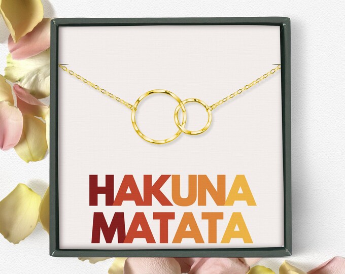 Hakuna Matata Necklace Sterling Silver – Motivational Jewelry, Daily Inspirational Gift for Her, Encouragement & Get Well Soon
