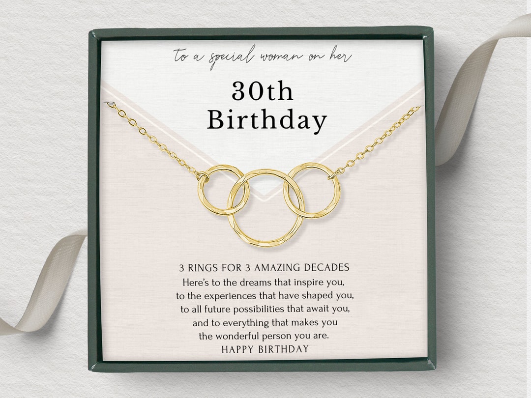 30th Birthday Gift for Woman  3 Rings for 3 Decades