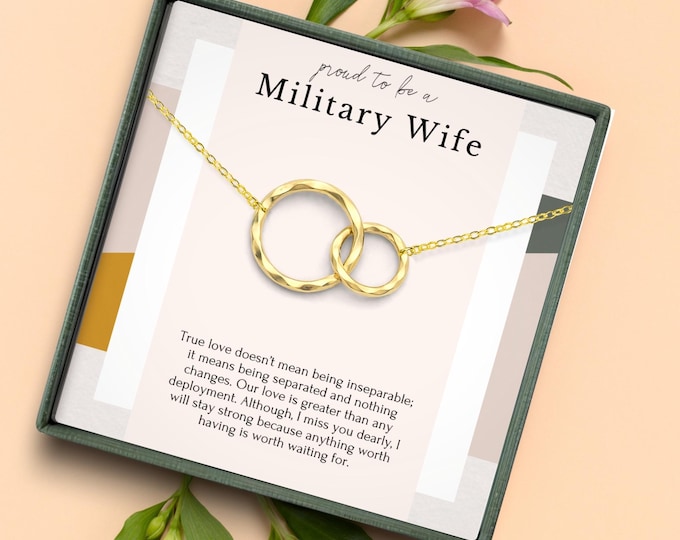 Military Wife Gift Necklace | Deployment Gift for Wife | Proud Military Wife | Army Navy Wife Gift | Military Spouse Jewelry